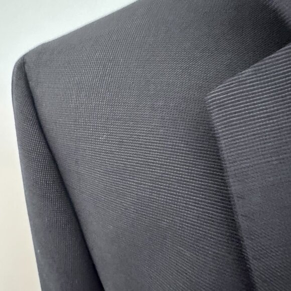 Fine Wool Blazer Suit Jacket sz 42R - Matt Black - Picture 3 of 16